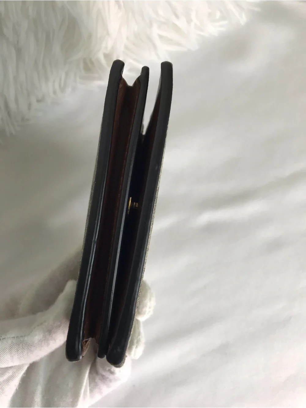 Gucci Leather/PVC Compact Wallet Monogram